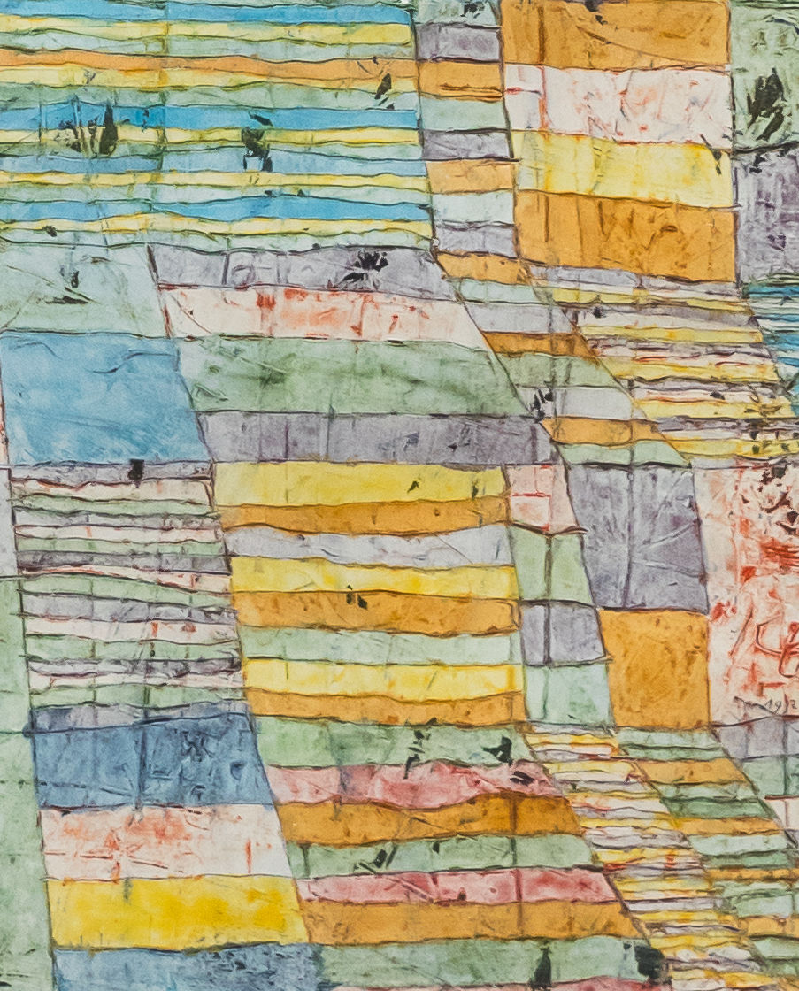 Detail 6: Fine incised and painted marks near the lower right in Highway and Byways